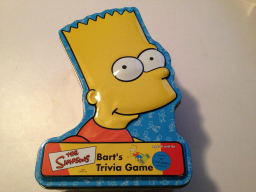 Bart's Trivia Game (large tin shaped like Bart)