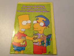 Birthday Card - (UK) Bart & Milhouse
