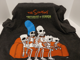 TShirt - Treehouse of Horror Skeletons on Couch Gray L