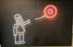 Art Canvas - Homer reaching for neon donut