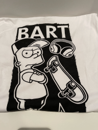 Shirt - Tee White XL - Bart skateboard headphones in black