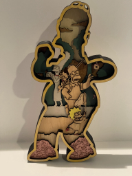 Wood cutout 3D sculpture - Homer
