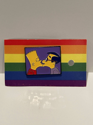 Bart and Milhouse kissing Pride pin