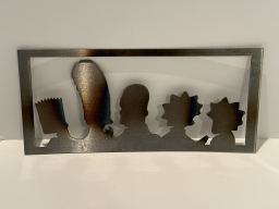 Family silhouette metal artwork